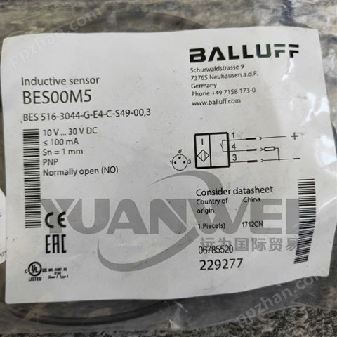 BALLUFF传感器BES 516-3044-G-E4-C-S49-003