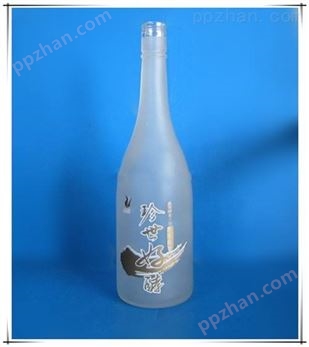 蒙砂工艺玻璃酒瓶500ml